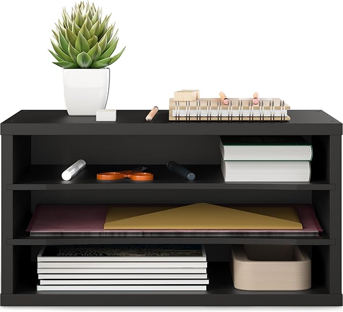Ballucci Paper Organizer, 3-Tier Stackable Wood Desk Organizer, Document File - Image 9