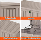 EasyUp 180 Gallon Deck Boxes Waterproof, Outdoor Large Storage Boxes - Image 5