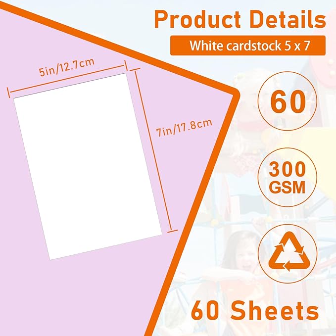 Guakicae 60 Sheets White Cardstock 5 x 7 Thick Paper, 300gsm/110lb Heavyweight - Image 2