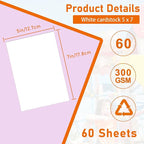 Guakicae 60 Sheets White Cardstock 5 x 7 Thick Paper, 300gsm/110lb Heavyweight - Image 2
