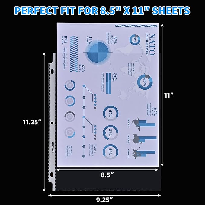 Sheet Protectors 200 Page, Page Protector 8.5" x 11" ，Upgraded Clear Plastic - Image 6