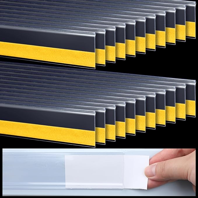 Fainne 25 Pcs Shelf Label Strips 1.25''H x 27 L Self Adhesive Shelf Label by Fainne