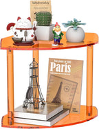 Sezanrpt 2 Tier Acrylic Corner Shelf Organizer Storage 9.5x9.5x8 Inch, Study by Sezanrpt
