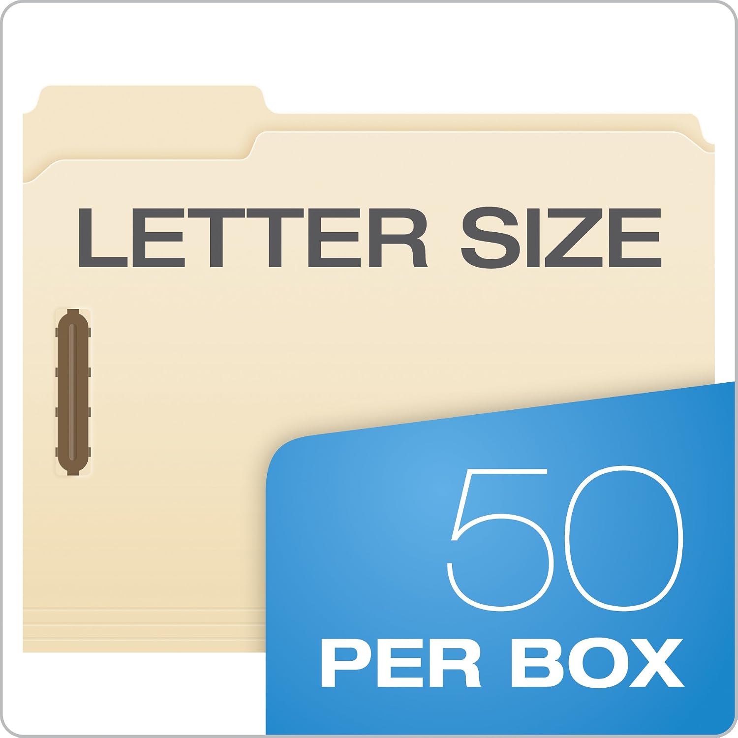 Pendaflex Fastener File Folders,2 Fasteners,Pockets with Prongs,File Organizers for School,Home and Office,Letter Size,Manila,1/3 Cut Tabs,in Left,Right,Center Positions,50 Per Box (FM213),(Pack of 5)
