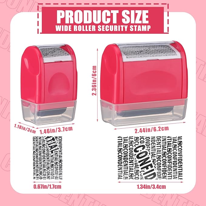 Nezyo 2 Pack Identity Protection Roller Stamp Identity Theft, Confidential - Image 2