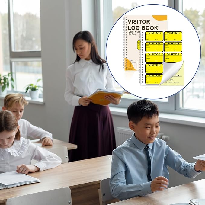 1 Pack Visitor Badges with Carbon Copy Visitor Stickers Letter Size Visitor Log - Image 5