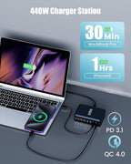 440W USB C Charger Block, 8-Port USB C Charging Station GaN IV Travel - Image 5