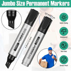 Fuutreo 32 Pcs Jumbo Permanent Markers Bulk Large Chisel Tip Permanent Markers - Image 2