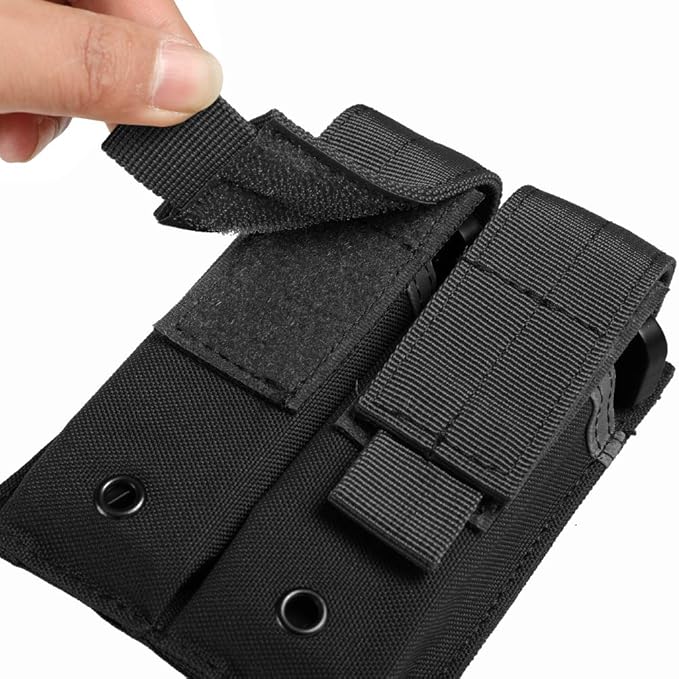 Tactical Single/Double Pistol Mag Pouch Outdoor Molle Open-Top Magazine Pouch - Image 4