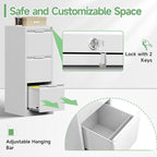 3-Drawer File Cabinet with Lock, Metal Vertical Filing Cabinets - Image 6