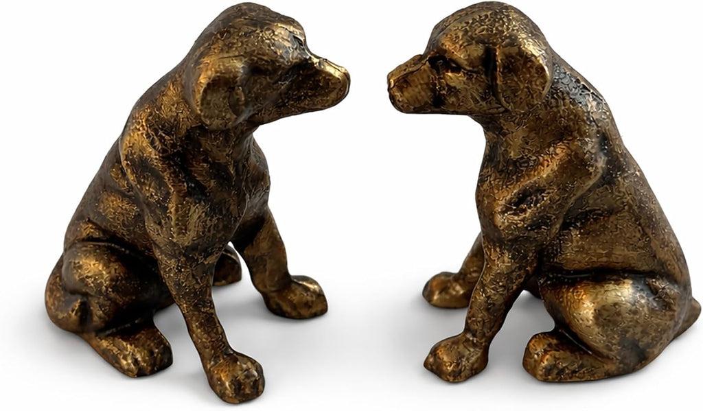 Fox Run Dog Decorative Bookend Set, Set of 2 100% Iron Heavy Bookends for Home and Office, 3.5" x 2.4" x 5" Each