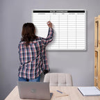 Lined Whiteboard Blank Grid Aluminum Frame Dry Erase Board Reusable Wall - Image 4