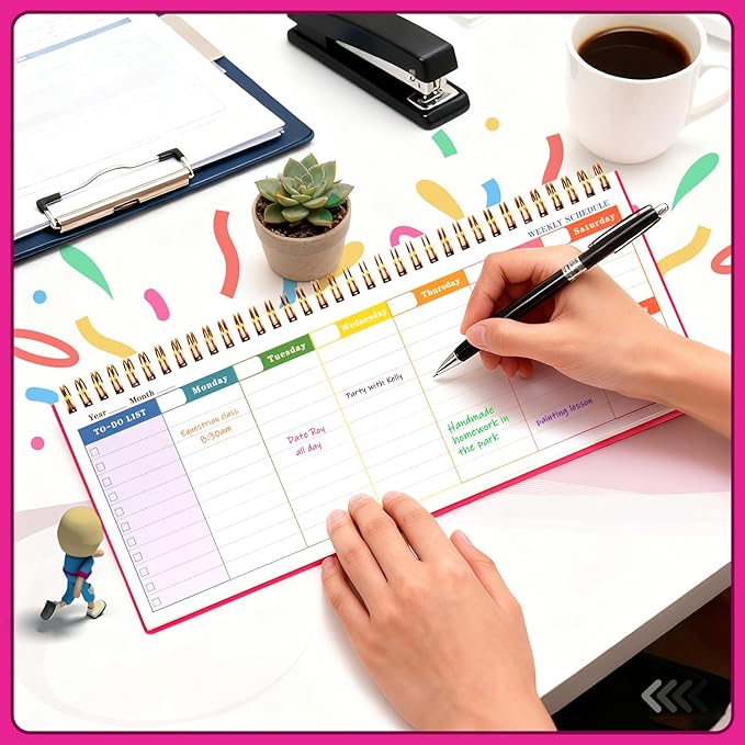MOSA BEAR Undated Weekly Planner, 60-Week Horizontal Layout Desk Planner Daily - Image 5
