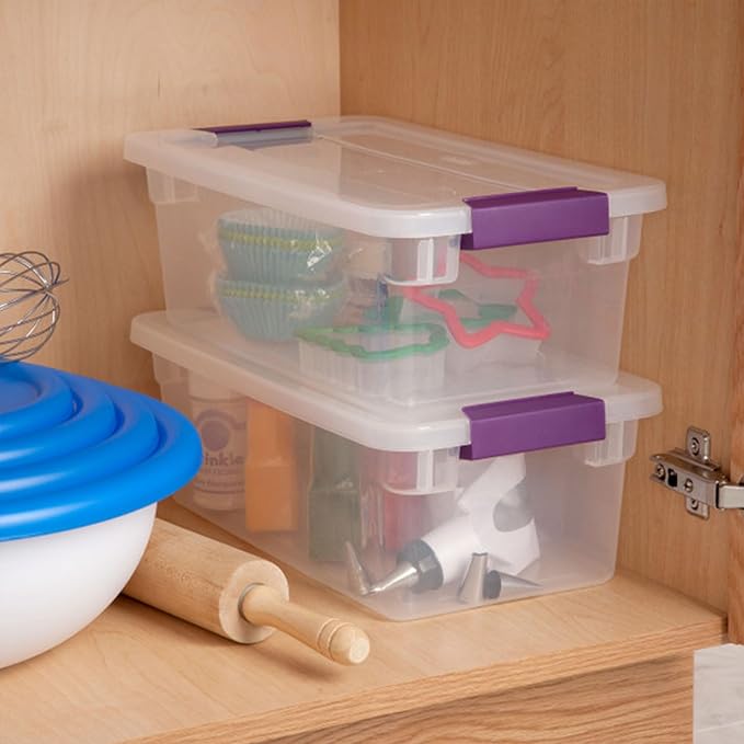 Sterilite 24-Pack 6 Quart ClearView Latch Box, Stackable Organizer Bins - Image 5