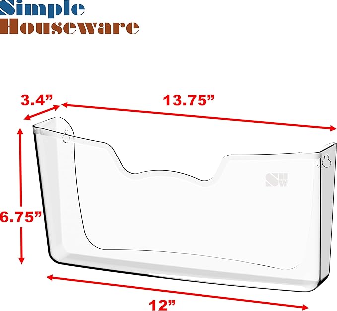 Simple Houseware Clear Single Pocket Wall Mount - Image 3