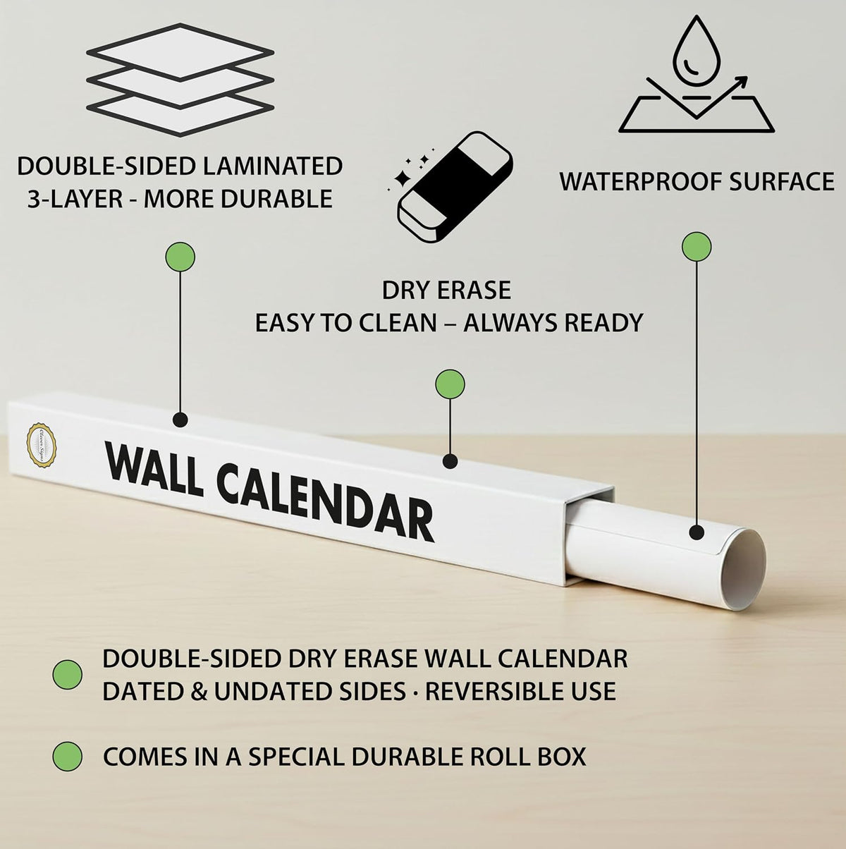 Dry Erase Wall Calendar 2026, 27×39 in — Double-Sided Yearly Planner (Dated &...