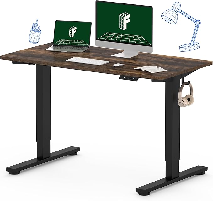 FLEXISPOT One-Piece Electric Standing Desk, 48 x 24 Inches Adjustable Desk by FlexiSpot