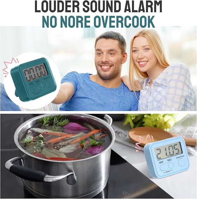 Weewooday 24 Pcs Digital Kitchen Timer Magnetic Timer Bulk On/Off Switch Minute - Image 6