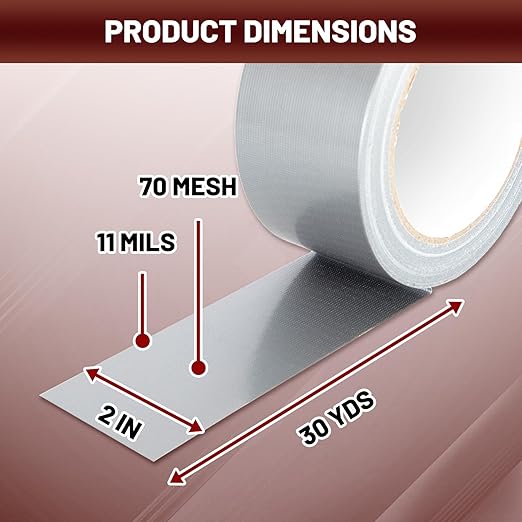 Hymula Duct Tape, 24 Roll Silver Tape, 30 Yards x 2 Inch Silver Tape, Heavy - Image 2