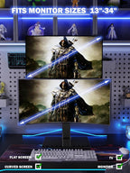 dual monitor stand - vertical stack screen free-standing on a desk or shelf
