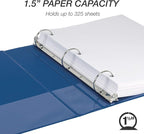 Samsill Durable 1.5 Inch Binder, Made in the USA, Round Ring Customizable Clear - Image 3