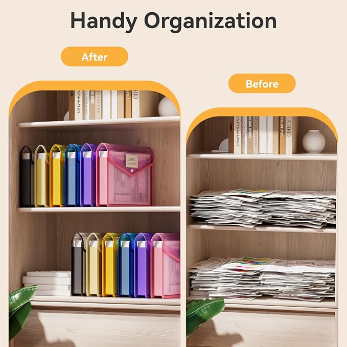 ABC life 6 Pack Plastic Expanding File Folder, Transparent Envelopes - Image 6