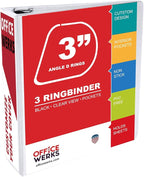 3 Ring Binder, Professional Angle D Ring Vinyl 3 Inch, Presentation Folder - Image 2