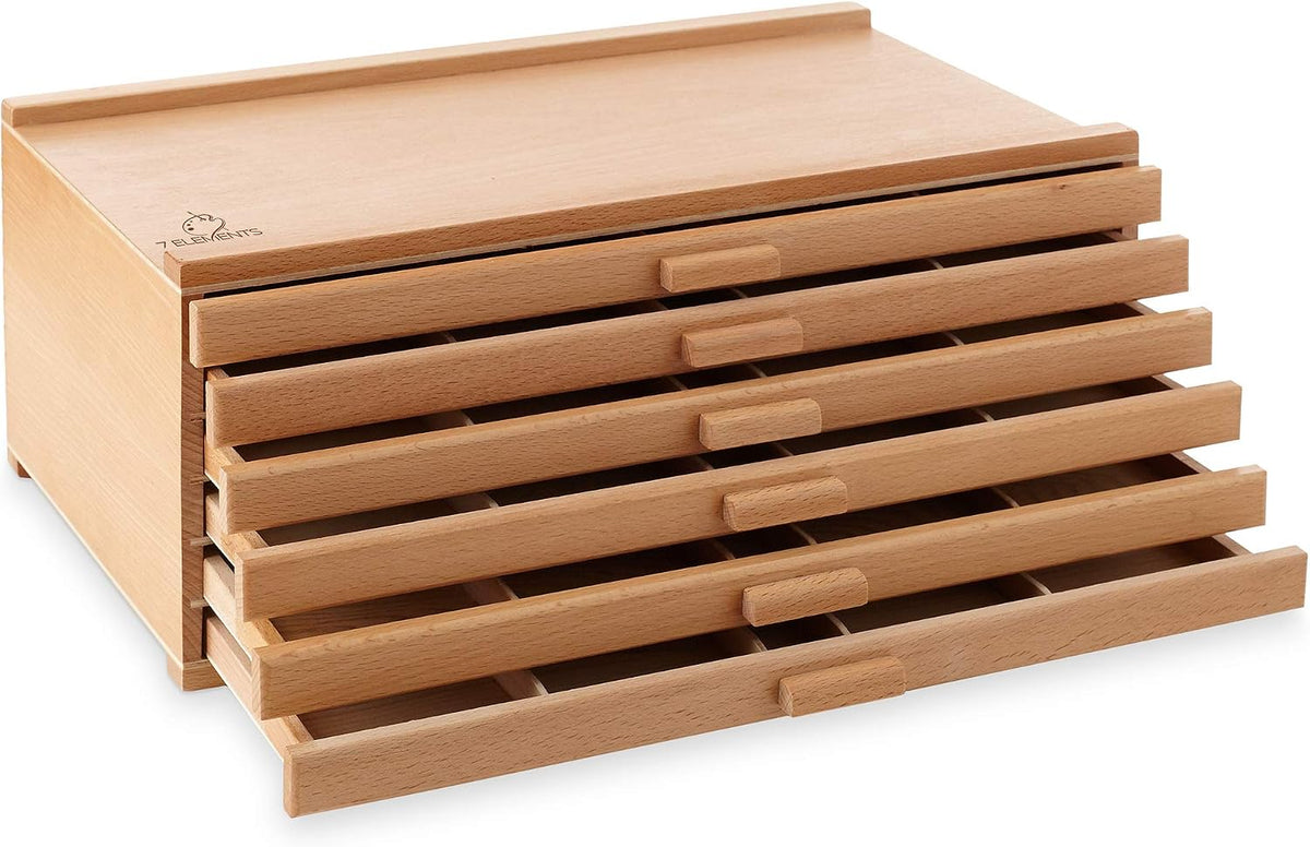7 elements 6 drawer wooden artist storage supply, main product view
