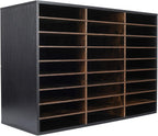 TQVAI Wood Literature Organizer, 27 Slots Hold 13500 Sheets A4 Papers, Wooden