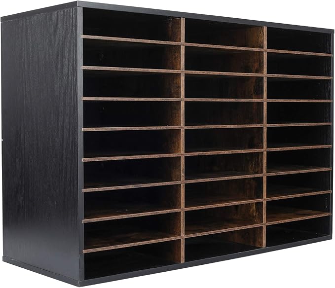 TQVAI Wood Literature Organizer, 27 Slots Hold 13500 Sheets A4 Papers, Wooden by TQVAI
