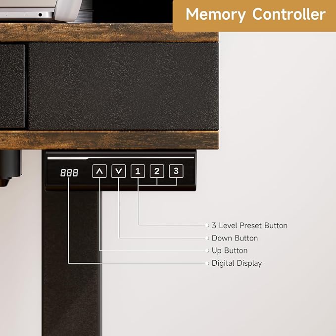 ONBRILL Standing Desk with Drawers, 63x23.6 Electric Stand Up Desk with Storage - Image 9