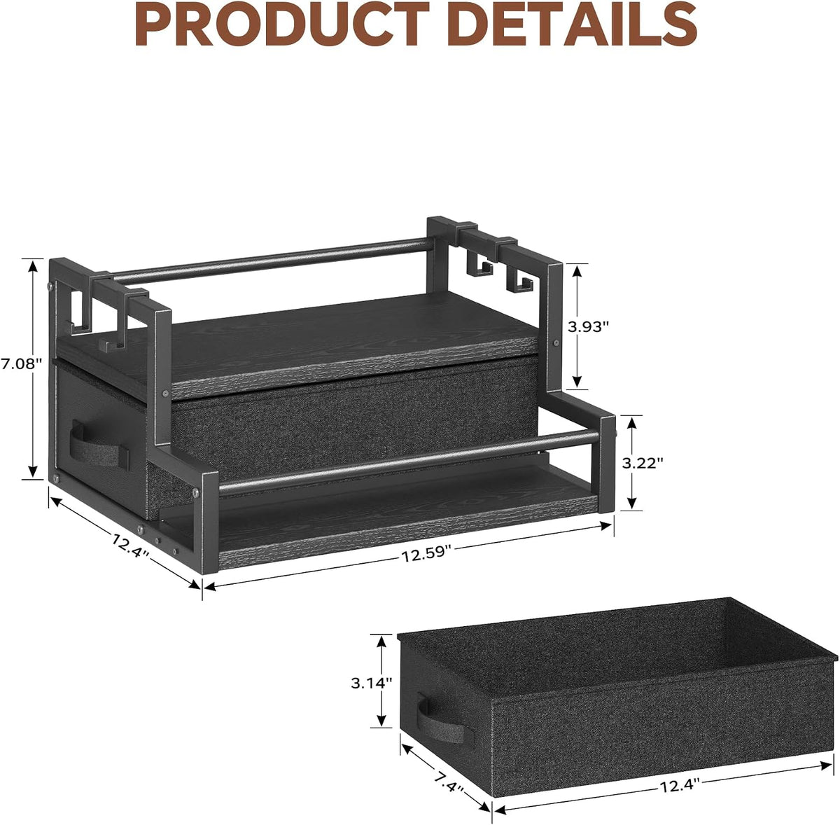 Homeiju Coffee Syrup Organizer Rack, 2-Tier Bottle Coffee Bar Accessories