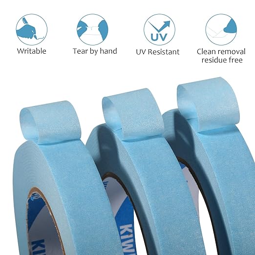 KIWIHUB Light Blue Painters Tape, 1 inch x 60 Yards x 5 Rolls - Image 4