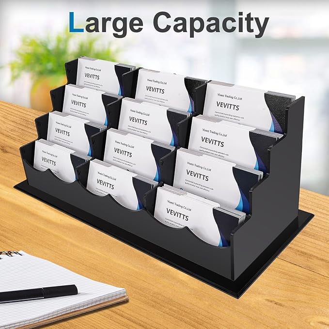 Vevitts Business Card Holder, Acrylic Business Card Display, Home & Office - Image 4