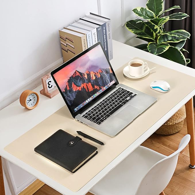 Leather Desk Pad Blotter, Wolaile 36x17 inch Big Keyboard Mouse Pad, Waterproof - Image 6
