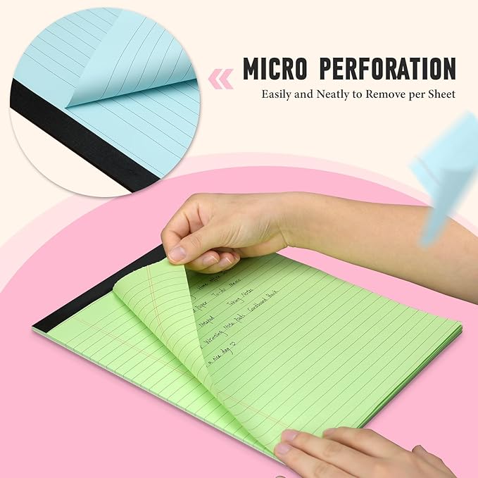Colored Legal Pads, 3 Pack Writing Pads 8.5 x 11, Wide Ruled Legal Notepads - Image 3