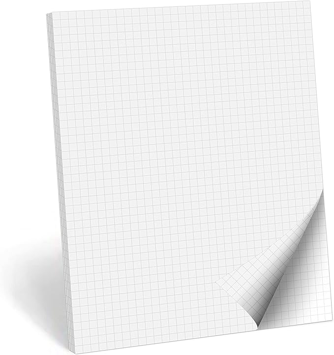321Done Double Sided Graph Paper Notepad, 0.25 Grid, Made in The USA, Quad by 321Done