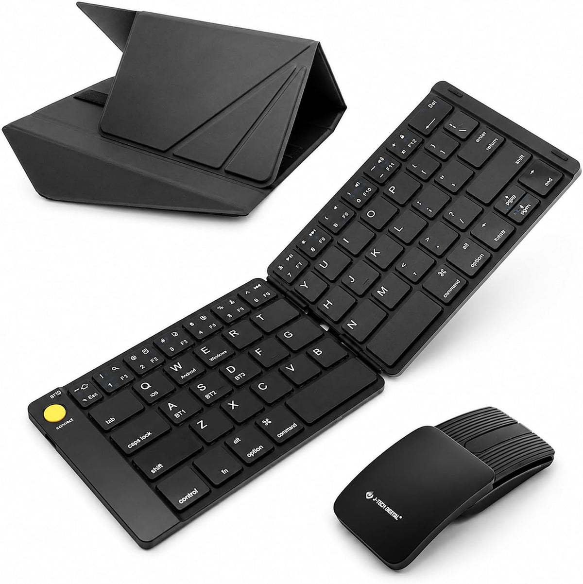 J-Tech Digital Wireless Keyboard and Mouse Combo | Foldable Bluetooth Multi-D...