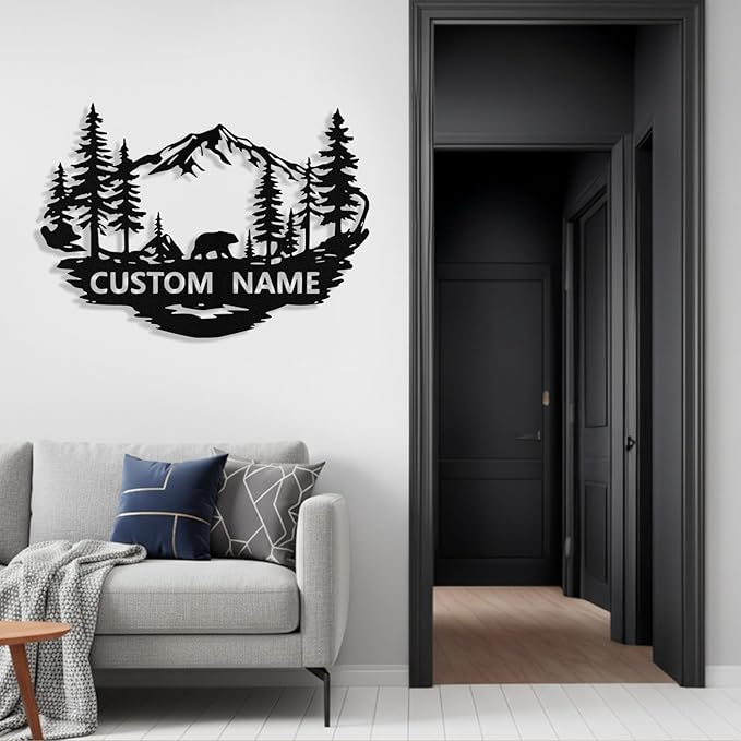 Custom Bear Metal Sign, Custom Bear Metal Wall Art Decor, Personalized Last - Image 6