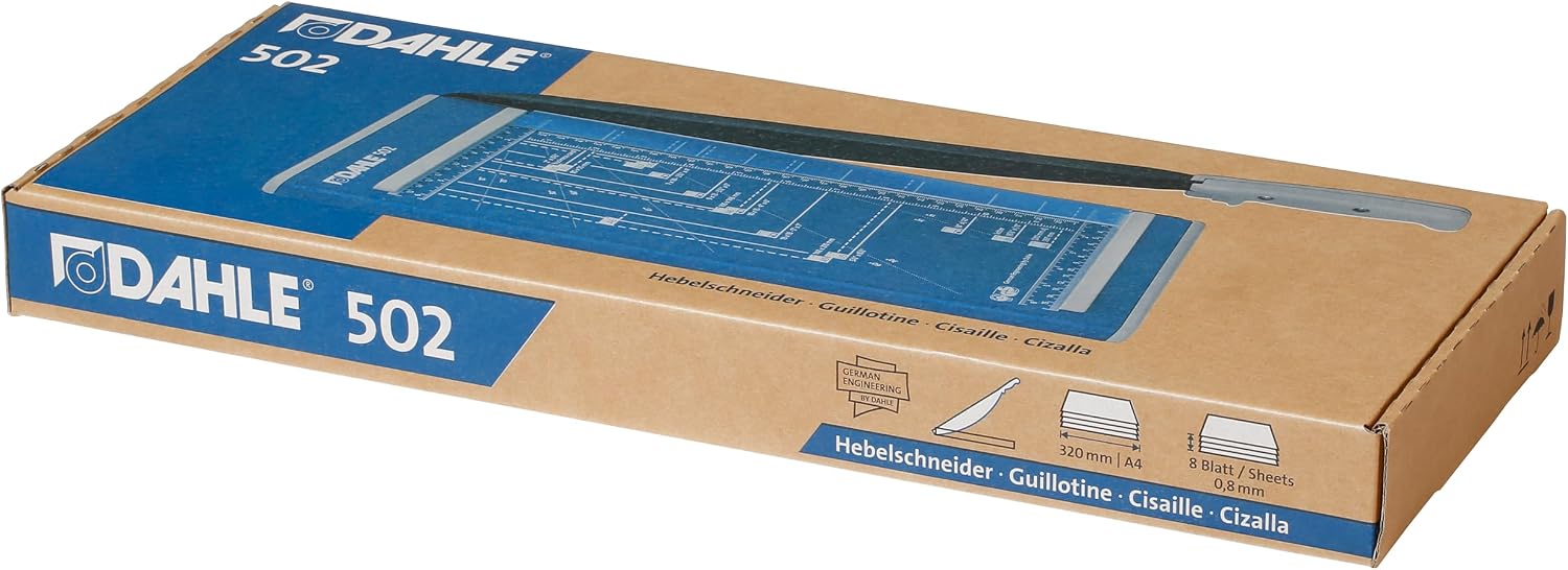 Dahle 502 Craft Creative A4 Self-Sharpening Stack Paper Guillotine Trimmer, Blue