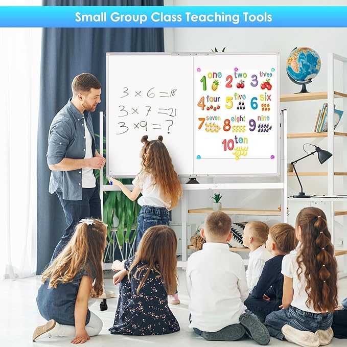 maxtek Rolling Whiteboard, 48x36 Large Magnetic White Board - Image 5