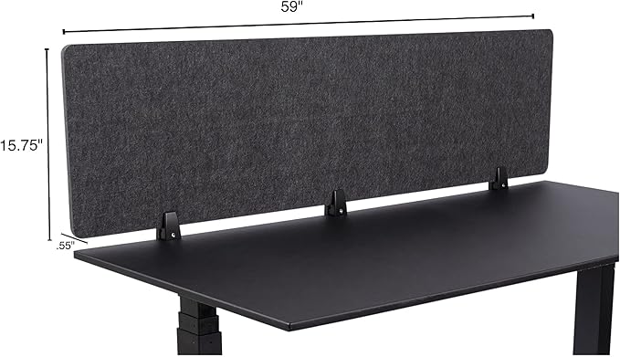 Stand Up Desk Store ReFocus Raw Clamp-On Acoustic Desk Divider Mounted Privacy - Image 7