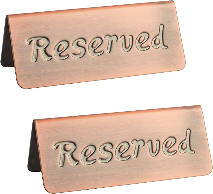 2 Pack Small Reserved Table Signs by MATIMASU
