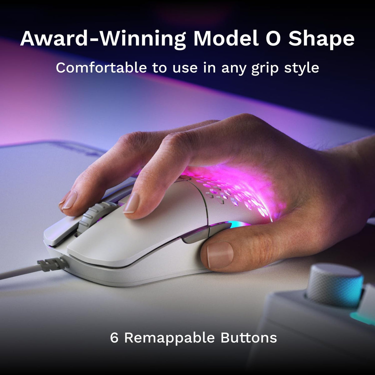 GLORIOUS Model O Eternal Ultralight RGB Gaming Mouse - Wired - 55g Lightweigh...