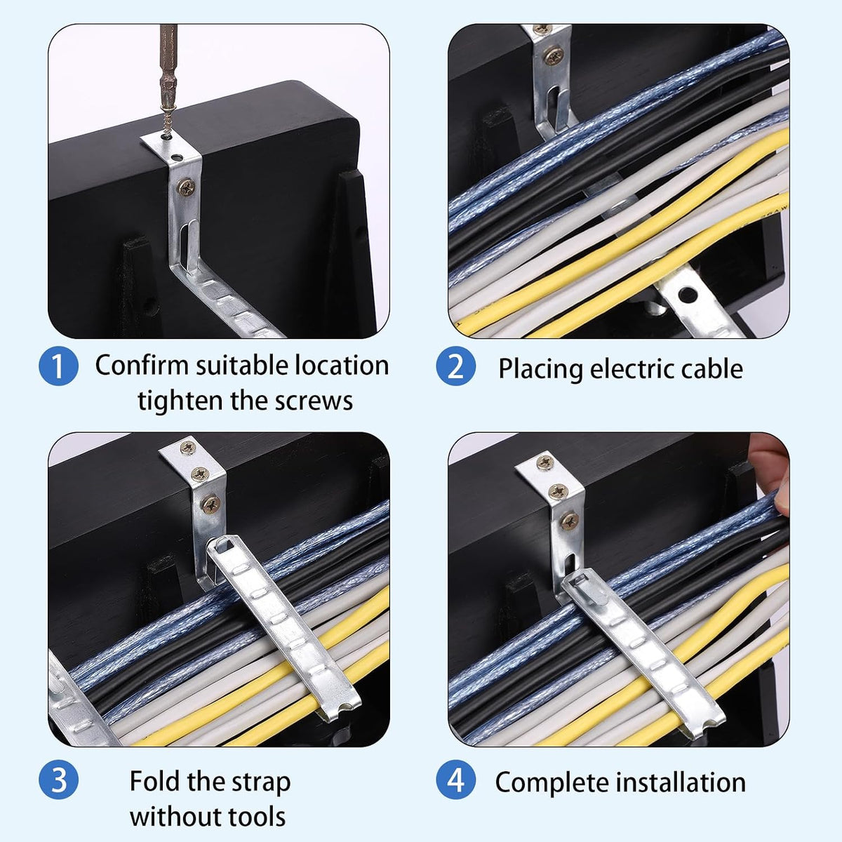 SIHAI Stud Wall Cable Support Clamps (100-Pack) - Galvanized Steel