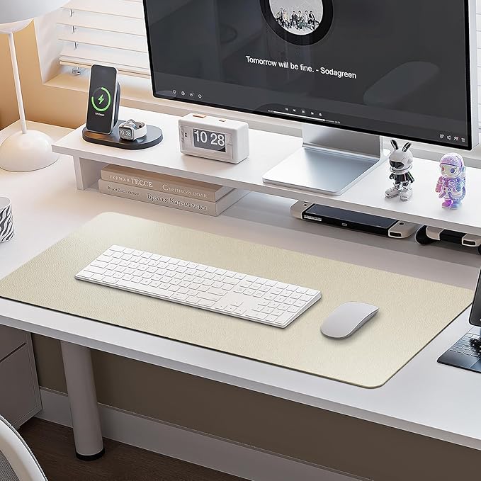 Boutilon Leather Desk Pad Protector, Non-Slip Mouse Pad, Laptop Desk Pad - Image 6
