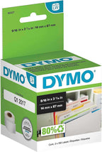 DYMO Authentic LW 1-Up File Folder Labels DYMO Labels for LabelWriter Label Printers White 9/16" x 3-7/16" 2 Rolls of 130 (260 Total) (Pack of 10)