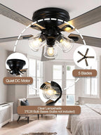 52 inch flush mount farmhouse ceiling fan with, package contents