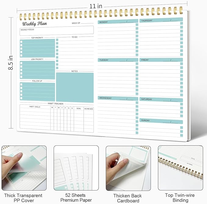 Weekly Planner Notepad Undated Weekly Goals Schedule Planner To Do List - Image 5