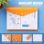 Binder Pocket Organizer Folders, 12 Pack Expandable Files Bag Plastic Envelopes - Image 2